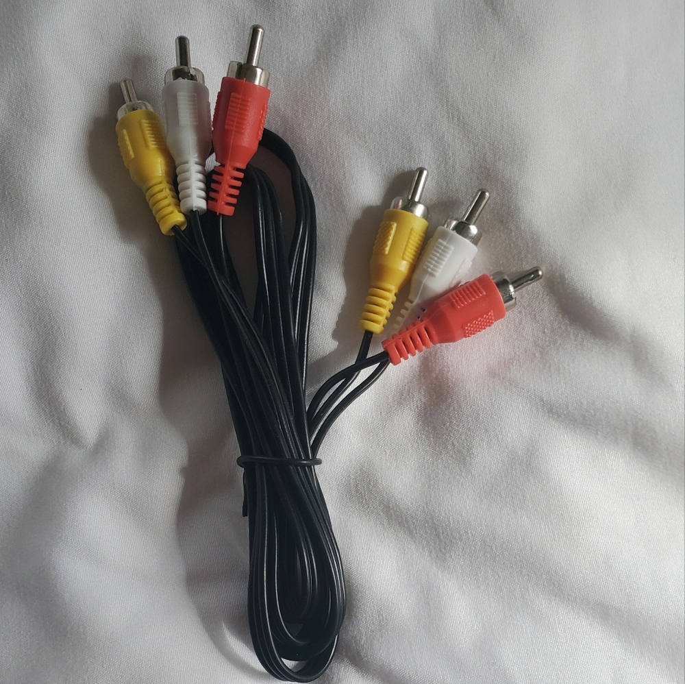 Composite RCA Audio Video Cable Yellow White Red 3' Cord for DVD VCR TV CAM, New